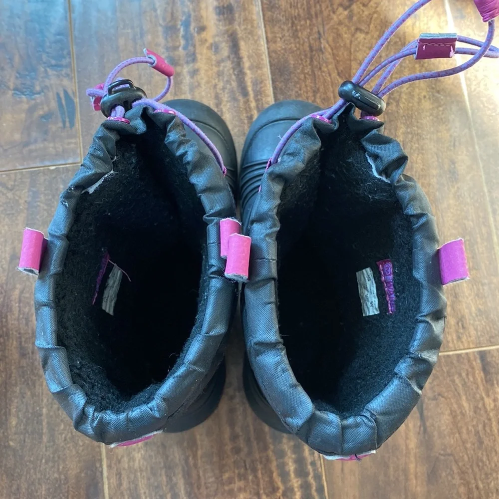 Merrell Black and Pink Kids Rain & Snow Boots - Picture 5 of 10